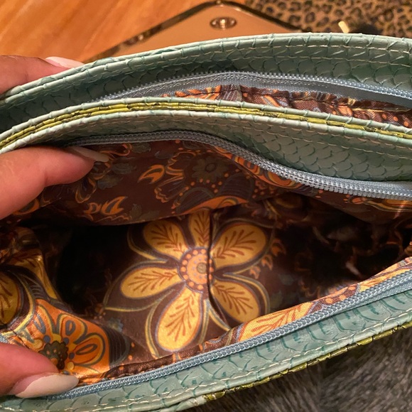 Snakeskin Mixed Leather Panel Purse - Picture 4 of 8